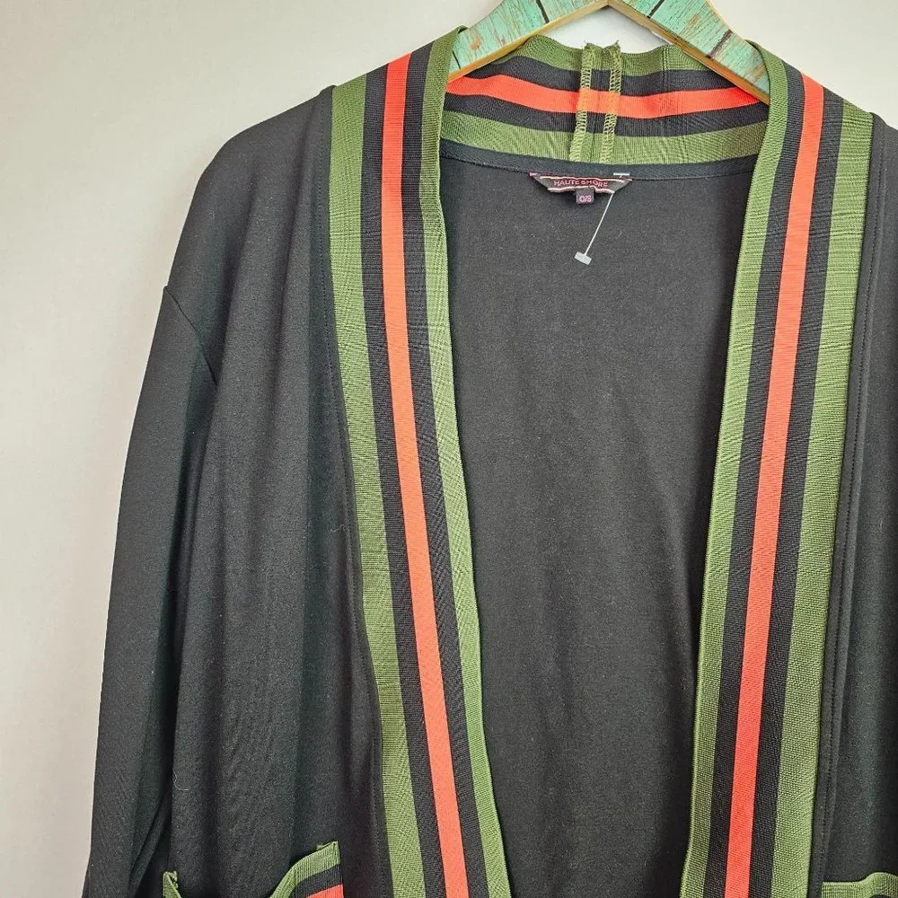 Haute Shore Black Cody Open Front Double Pocket Cardigan, Sz O/S, NWOT - Picture 4 of 8